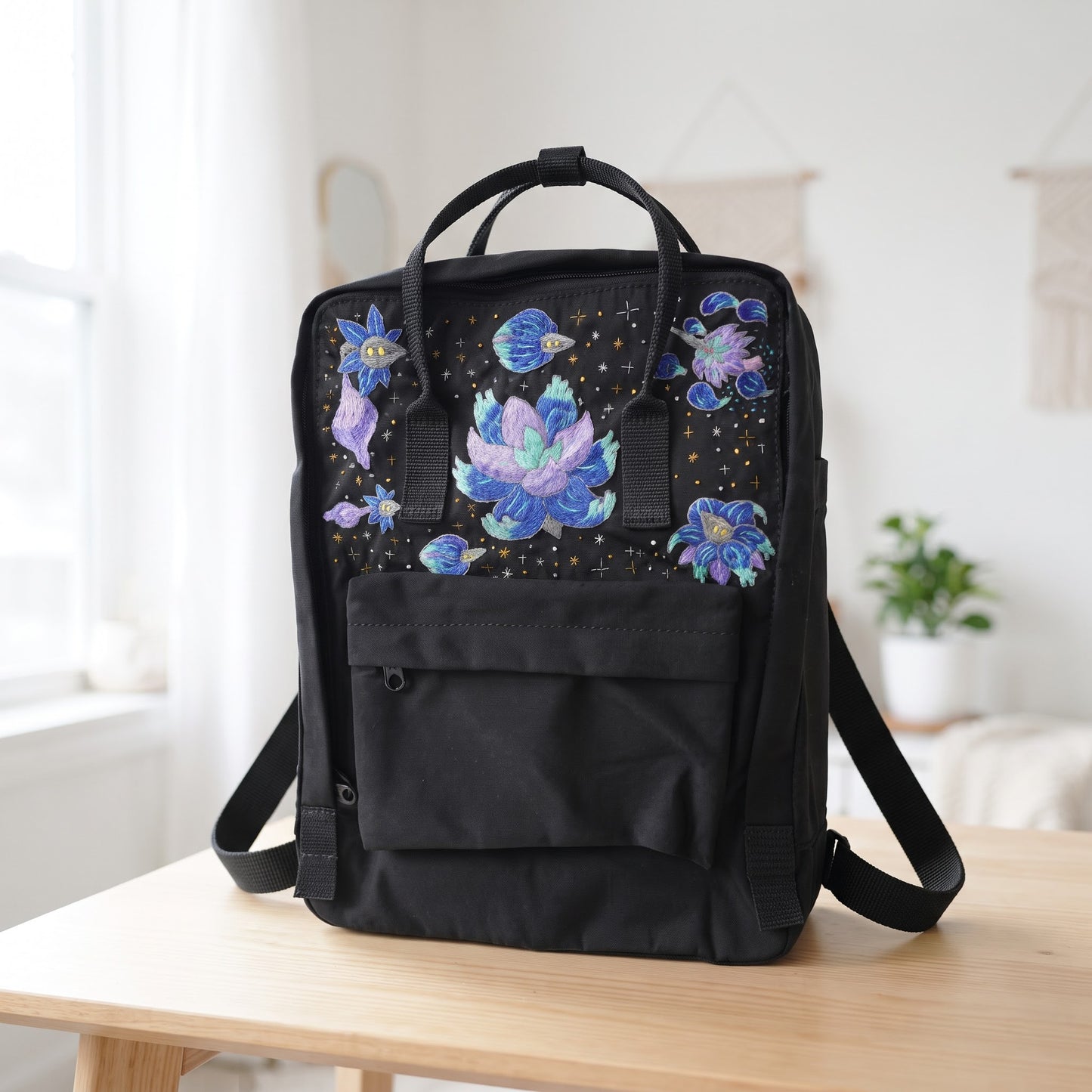 Custom Hand Embroidered Kanken Backpack Made to Order | Personalized Kanken with Logo Removal | Custom Game Character Embroidery Kanken Bag