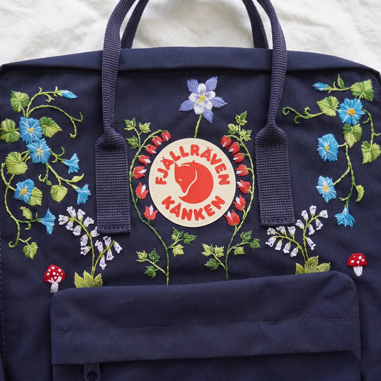 Hand Embroidered Fjallraven Kanken Backpack, Floral Butterfly Kanken Bag, Custom Embroidered Backpack, Personalized Kanken Backpack (Copy)