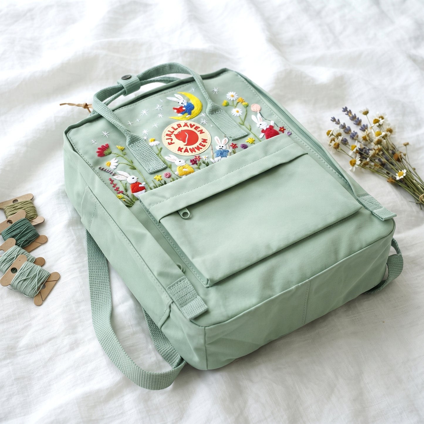Fjallraven Kanken Miffy Bunny Embroidered Backpack | Cute Cartoon Bunny Kanken Bag | School Backpack | Personalized Gift |Back to School Bag